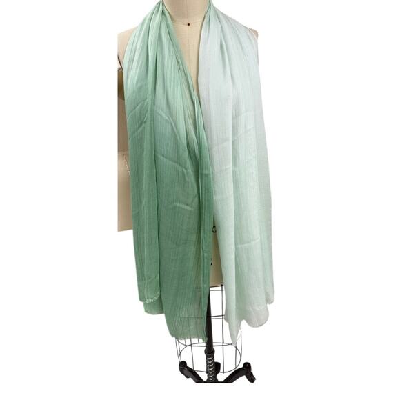 Calypso St Barth Cashmere Modal Green Ombre Wrap Scarf Coastal Boho NWOT - Picture 1 of 3